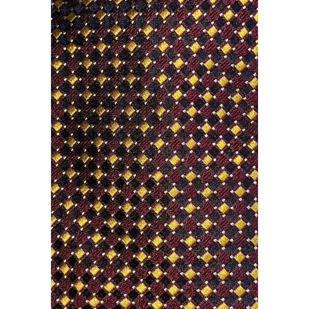 Lands' End Men's Ties Set Of Two 100% Silk Neck Ties Leaf Dot Pattern Multicolor